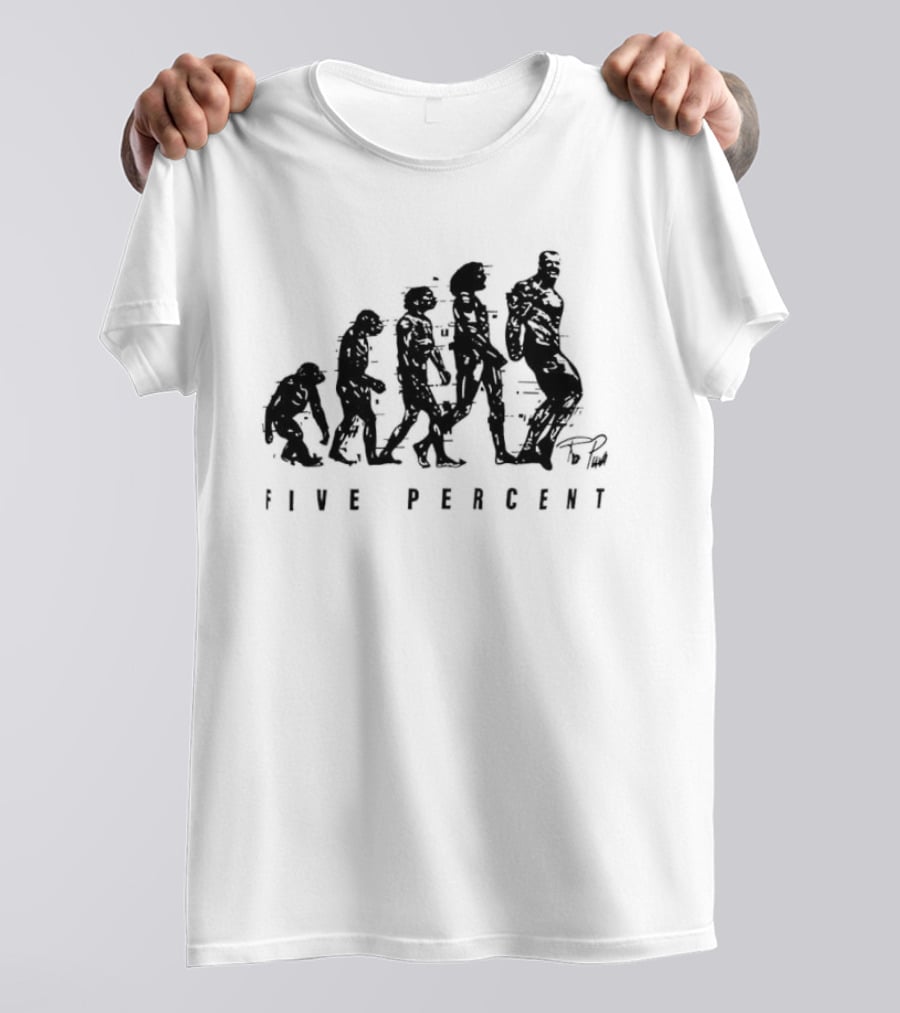 Five Percent Gym Evolution Silhouette Fitness Motivation T-Shirt
