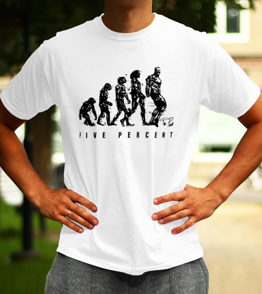 Five Percent Gym Evolution Silhouette Fitness Motivation T-Shirt