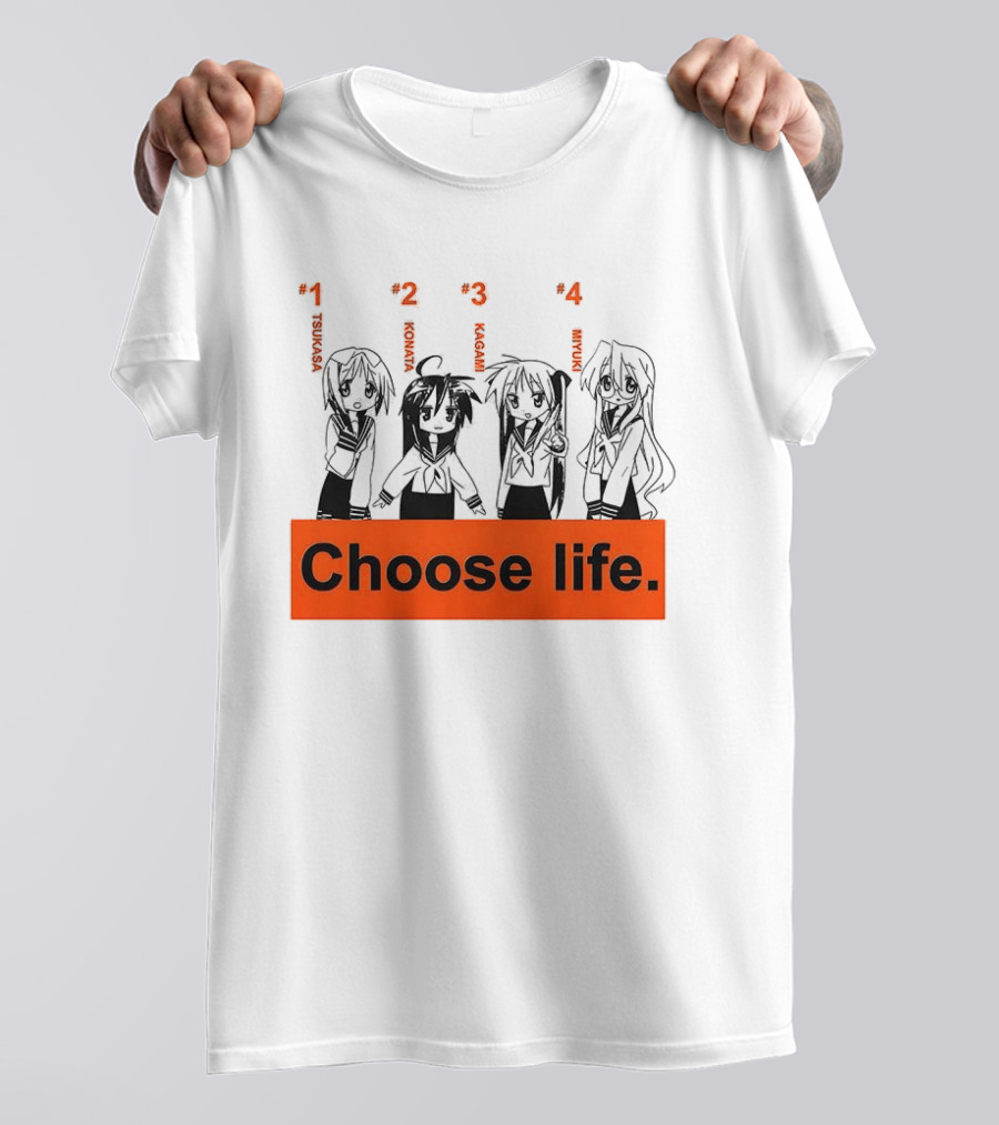 Tsukasa Konata Kagami Miyuki Choose Life T-Shirt