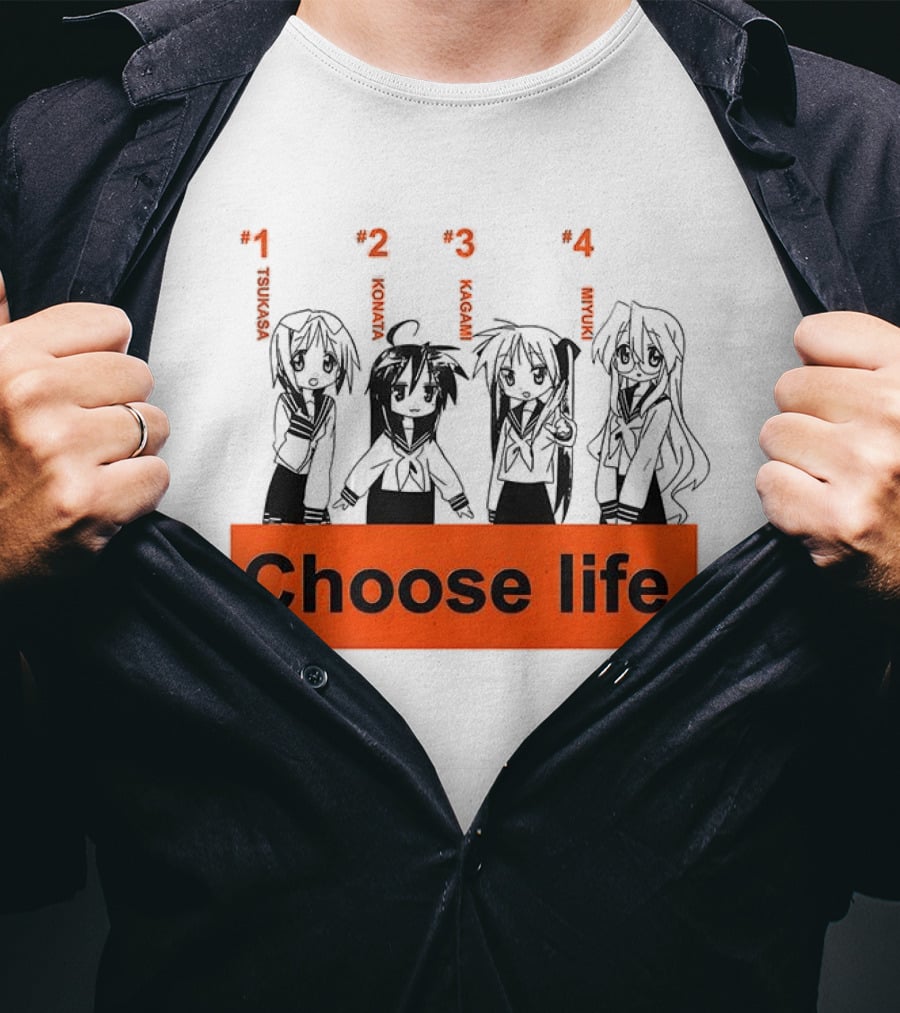 Tsukasa Konata Kagami Miyuki Choose Life T-Shirt