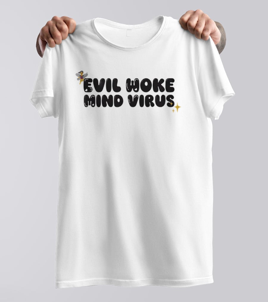 Vivian Wilson Evil Woke Mind Virus Text With Fairy And Stars T-Shirt