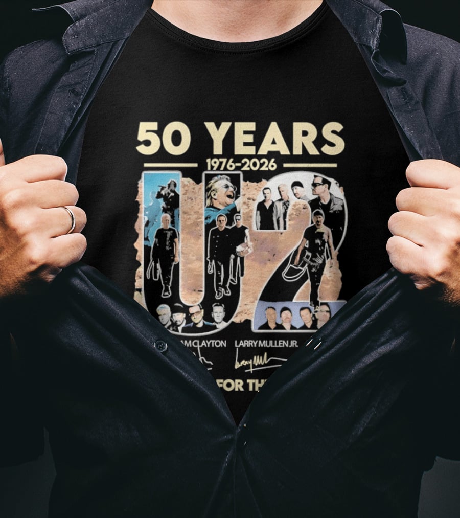 50 Years 1976 2026 U2 Bono Adam Clayton Larry Mullen The Edge Thank You For The Memories T-Shirt