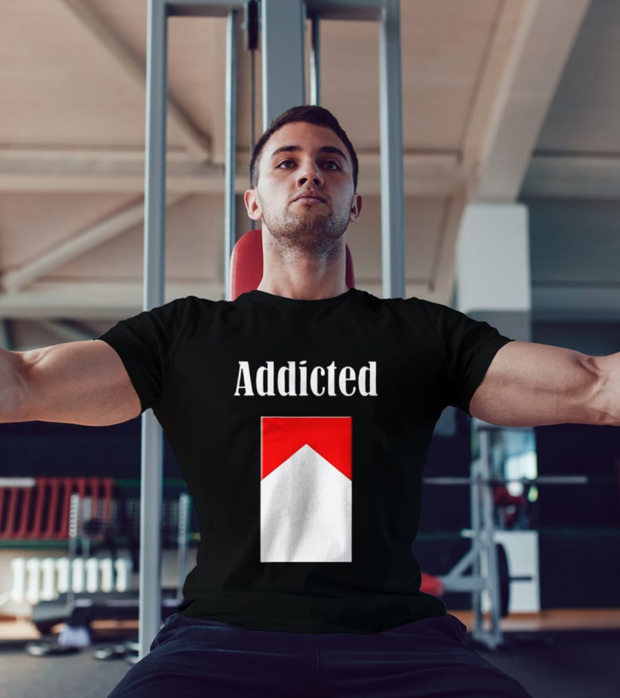 Addicted Cigarette Box Red And White T-Shirt