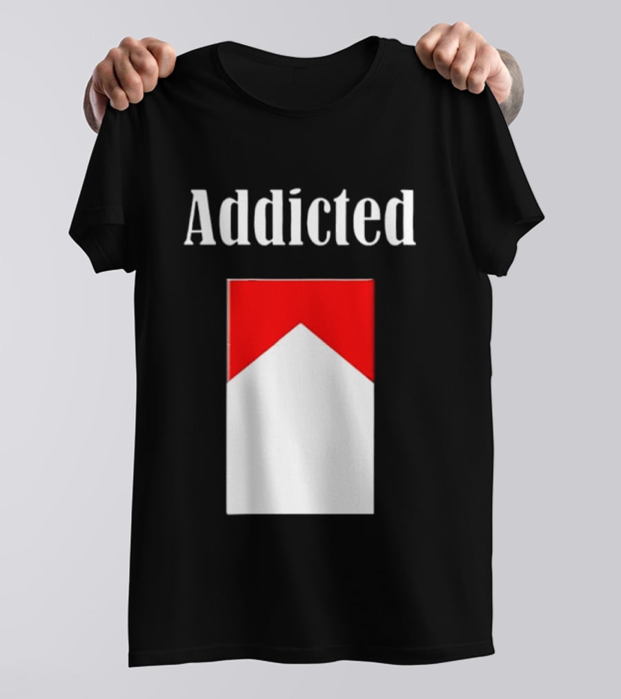 Addicted Cigarette Box Red And White T-Shirt