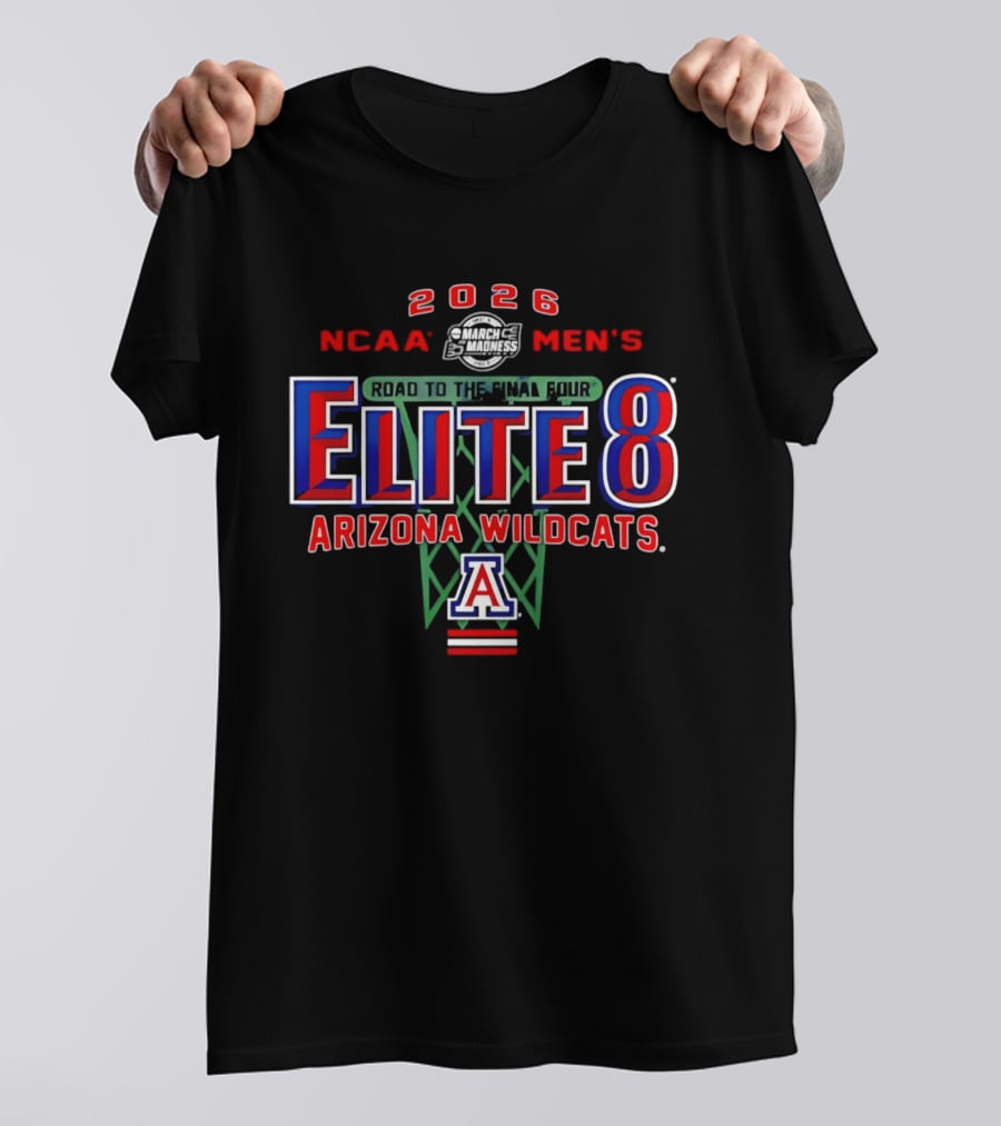2026 NCAA Men's Basketball Elite 8 Arizona Wildcats Road To The Final Four T-Shirt