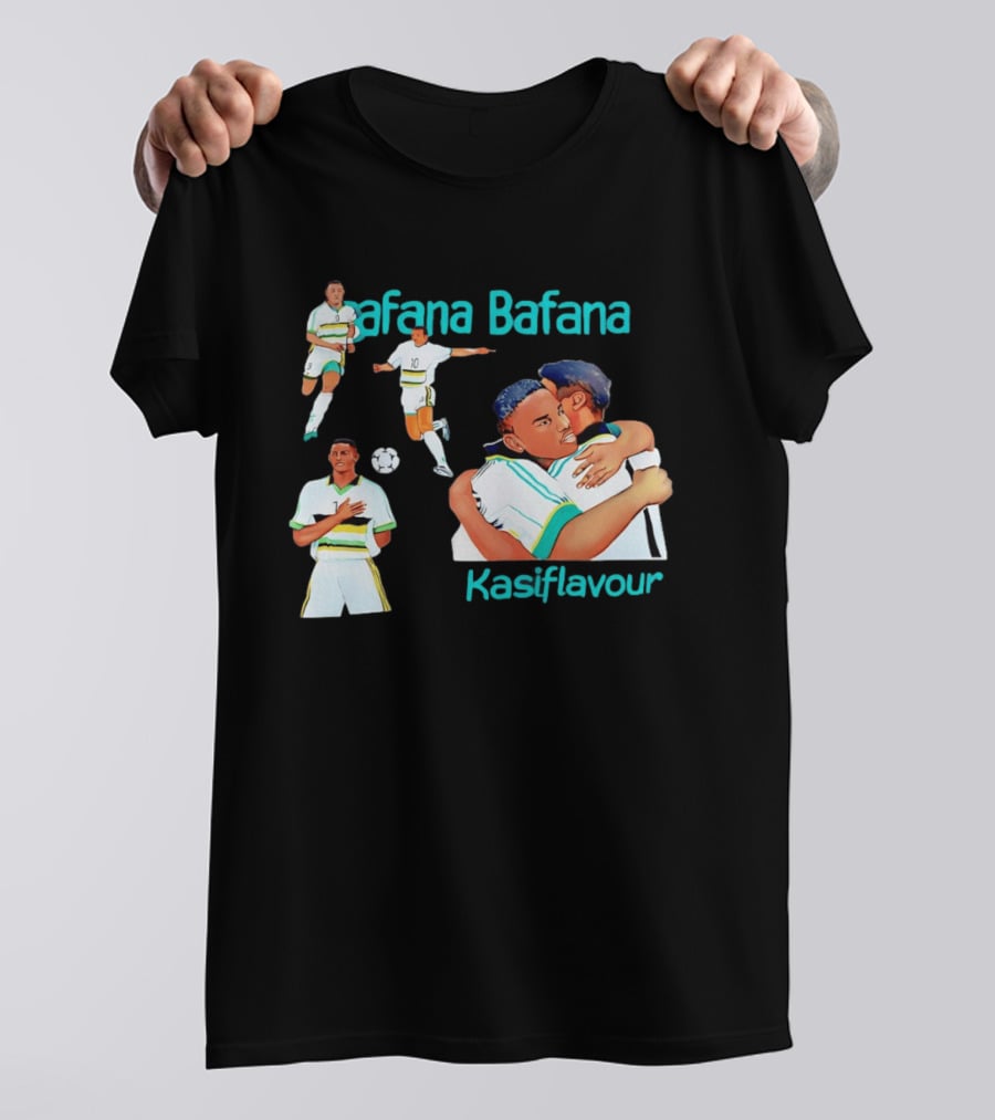 Bafana Bafana Kasi Flavour South African Football Players With Soccer Ball And Embrace T-Shirt
