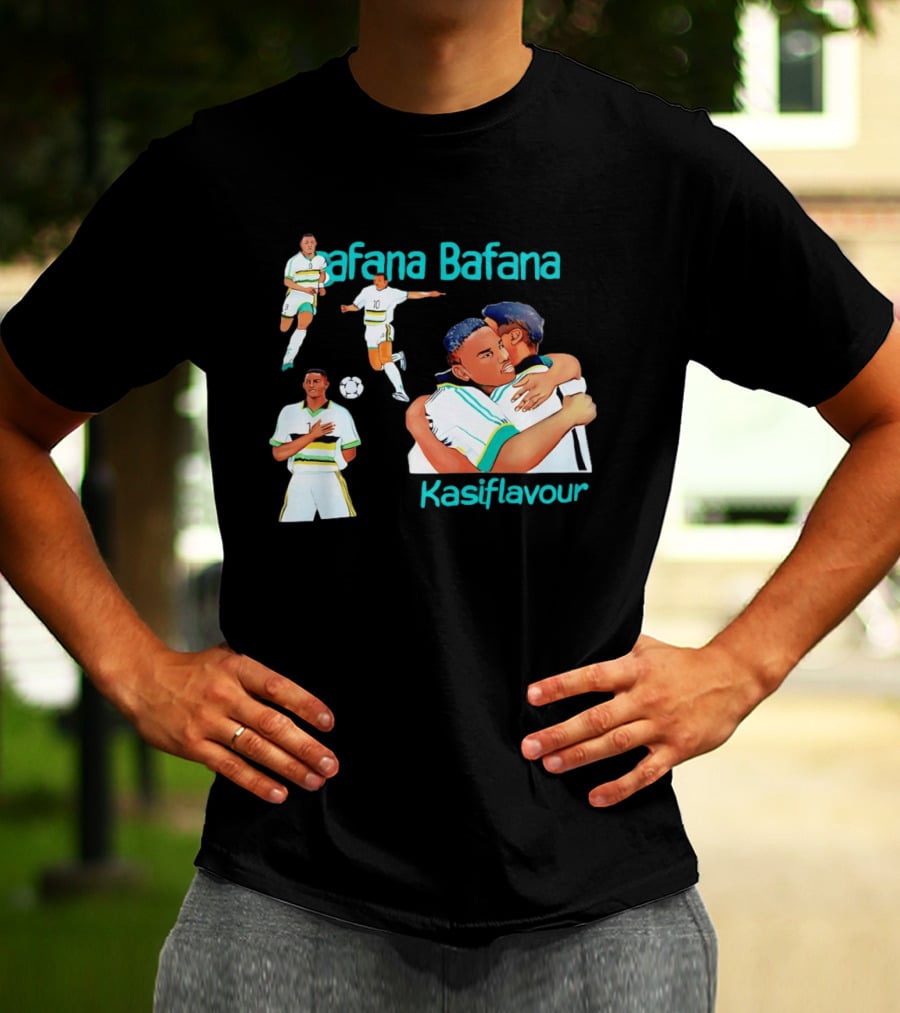 Bafana Bafana Kasi Flavour South African Football Players With Soccer Ball And Embrace T-Shirt
