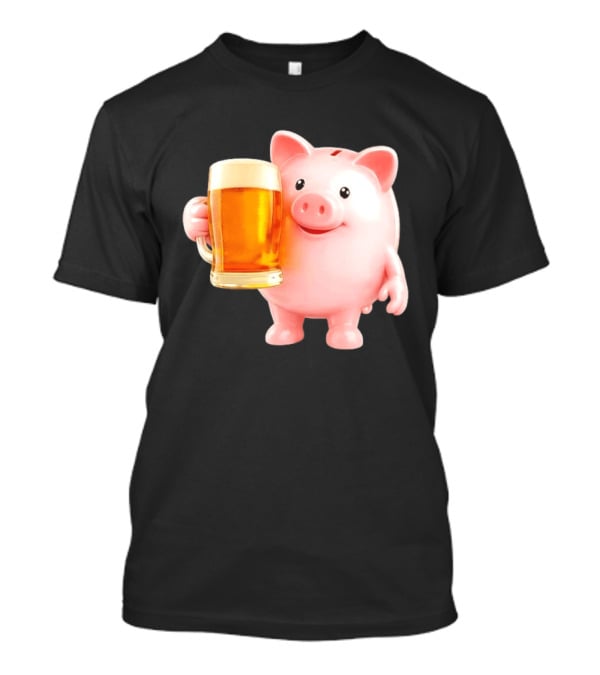 Piggy Bank With Beer Save Money Concept T-Shirt