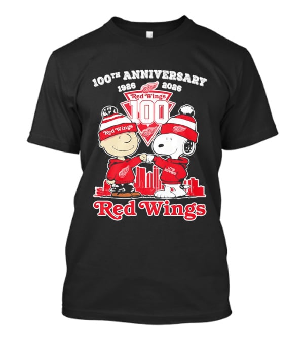 Charlie Brown Snoopy Red Wings 100th Anniversary 1926 2026 T-Shirt