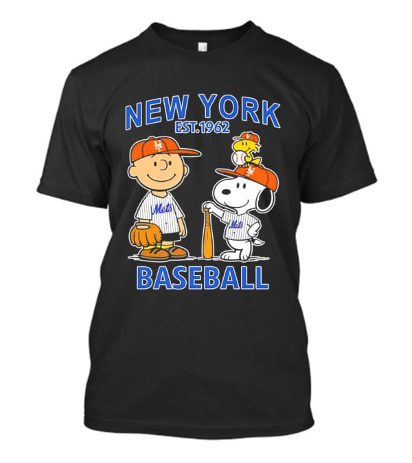 Charlie Brown And Snoopy New York Mets Baseball Est 1962 T-Shirt