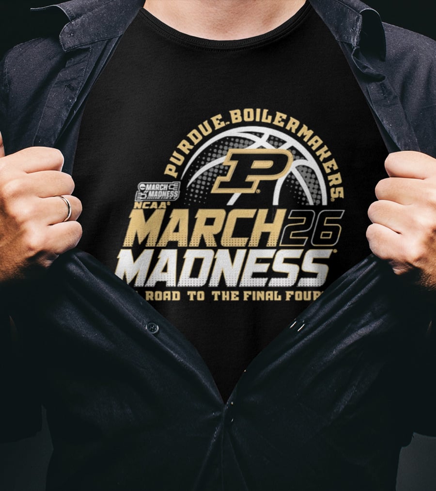 Purdue Boilermakers P March Madness 2026 The Road To The Final Four T-Shirt