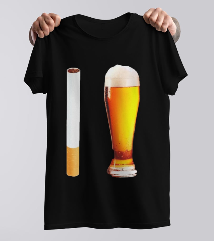 Cigarette And Beer Combo Classic Symbolic Pair T-Shirt