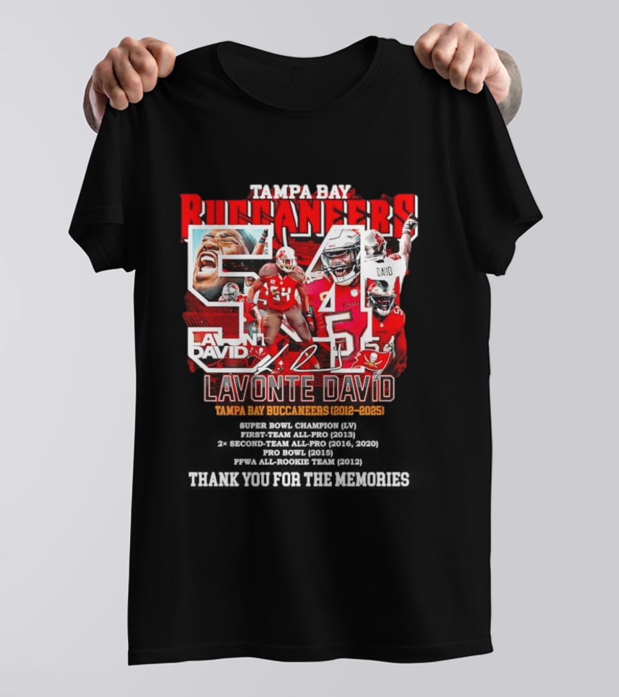 Lavonte David Tampa Bay Buccaneers 54 Thank You For The Memories 2012 2025 T-Shirt