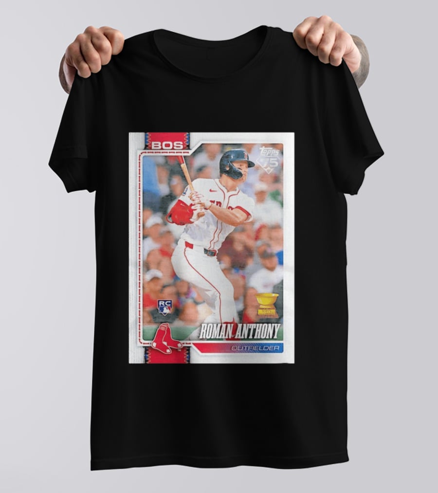 Roman Anthony Boston Red Sox Rookie Card Outfielder Topps 75th Anniversary T-Shirt