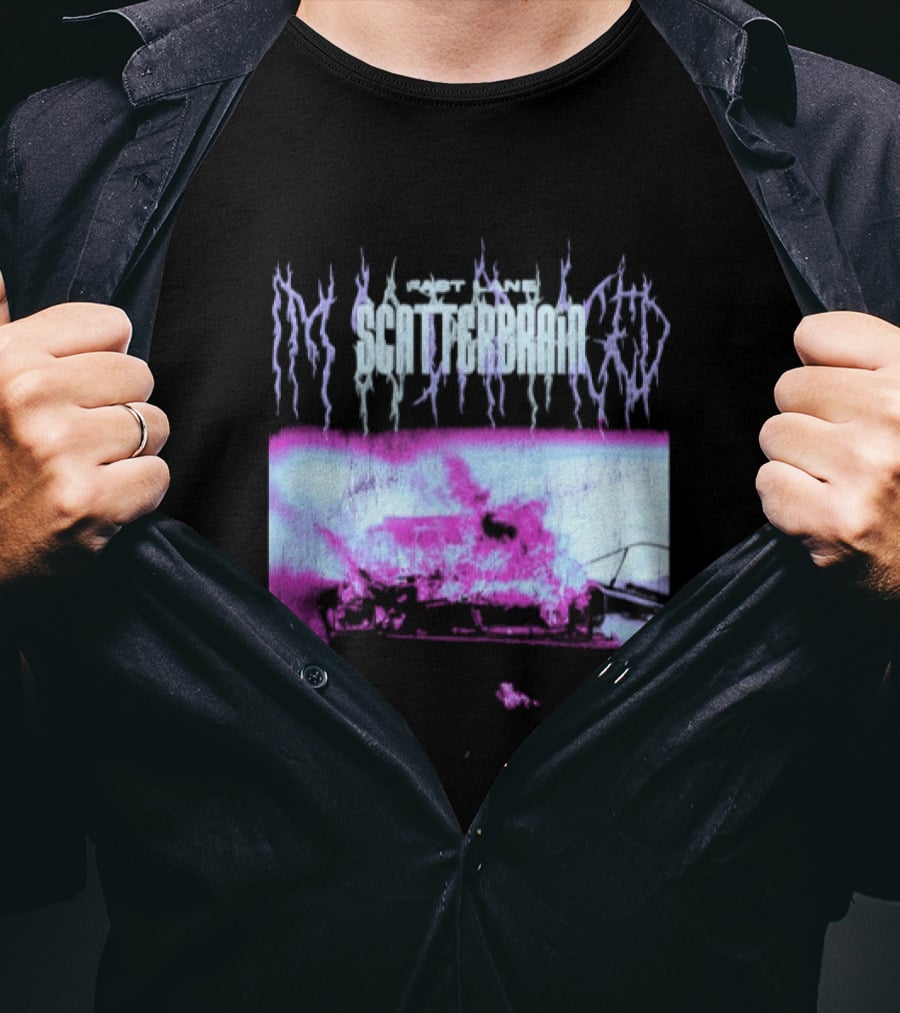 Scatterbrain 2026 Fast Lane Burning Car T-Shirt