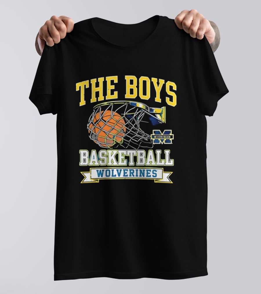The Boys Basketball Wolverines Michigan M Hoops Sports Team T-Shirt