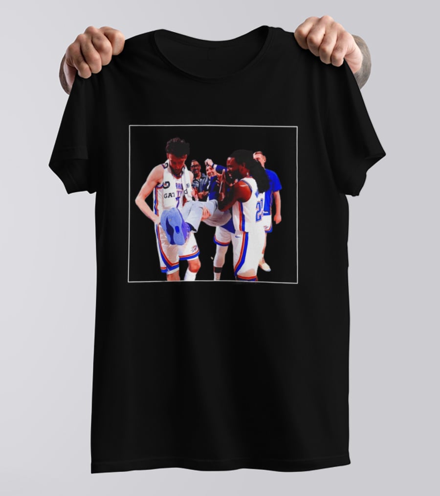 Oklahoma City Thunder Gallo Chet Holmgren Team Celebration T-Shirt