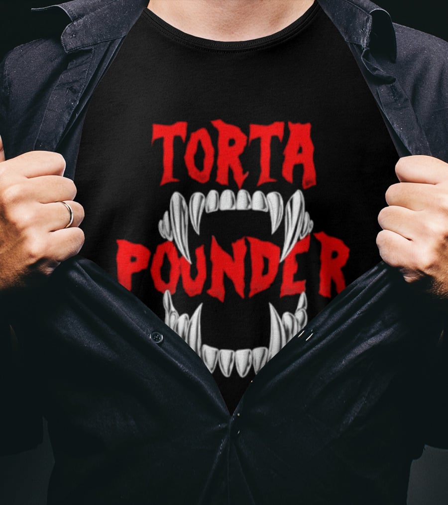 Torta Pounder Vampire Fangs Bold Red T-Shirt