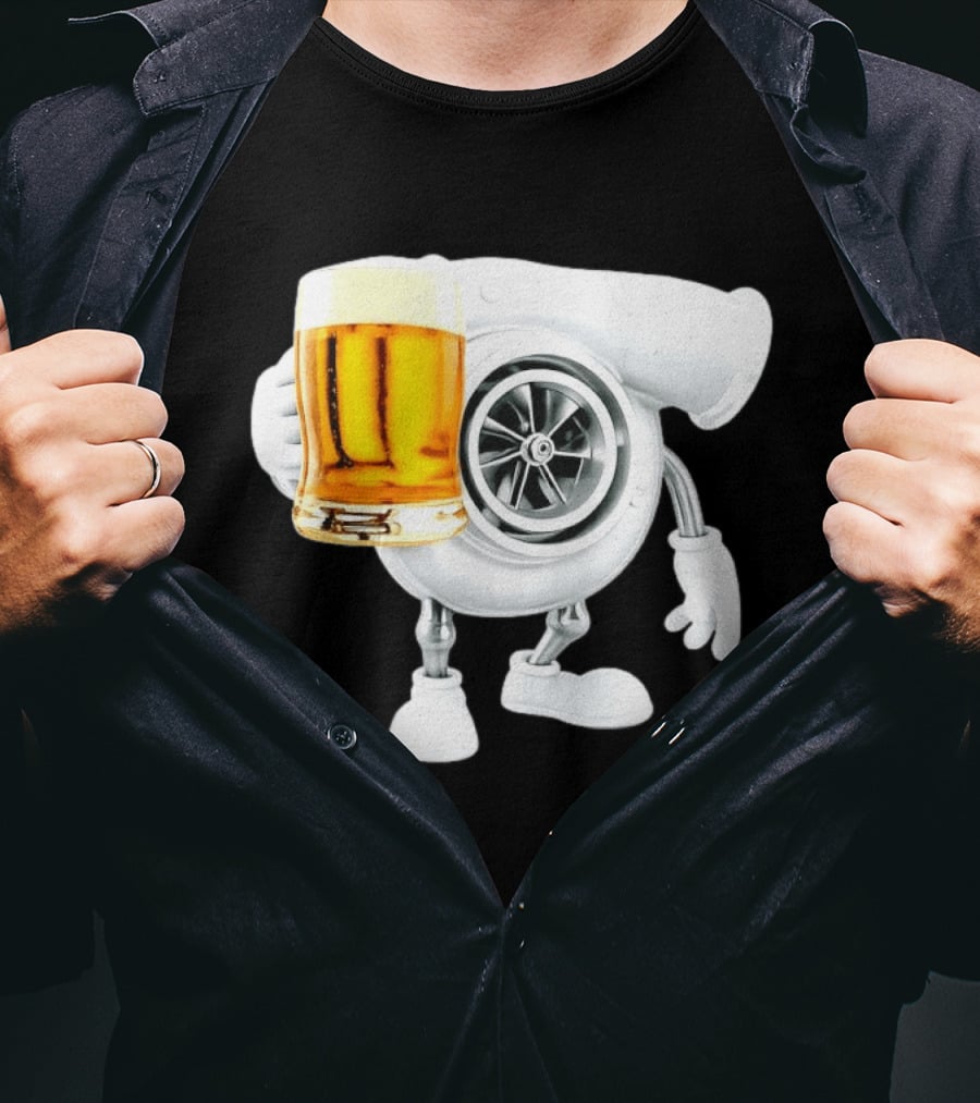 Turbocharger Holding Beer Meme T-Shirt