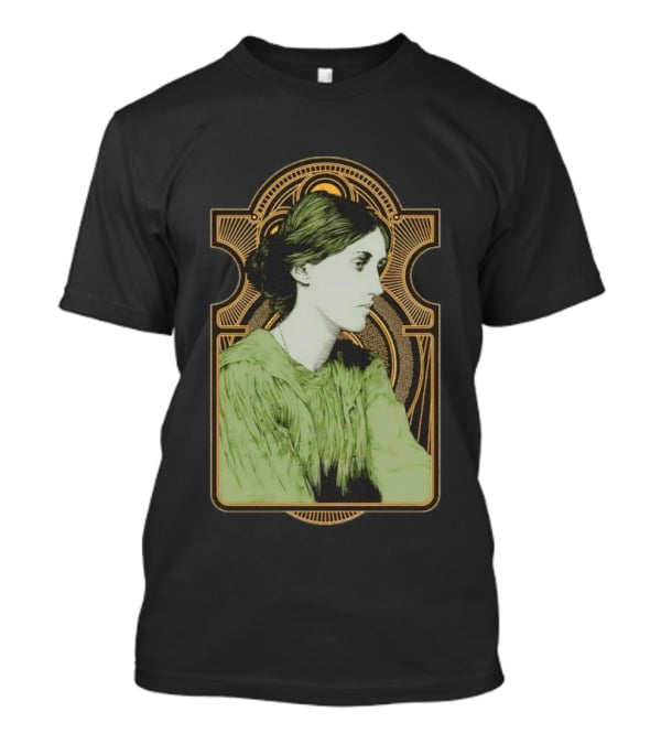 Virginia Woolf Nouveau Art Deco Style Green Dress T-Shirt
