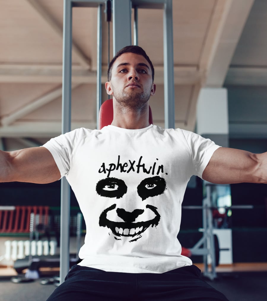 Aphex Twin Handwritten Logo With Distorted Face T-Shirt