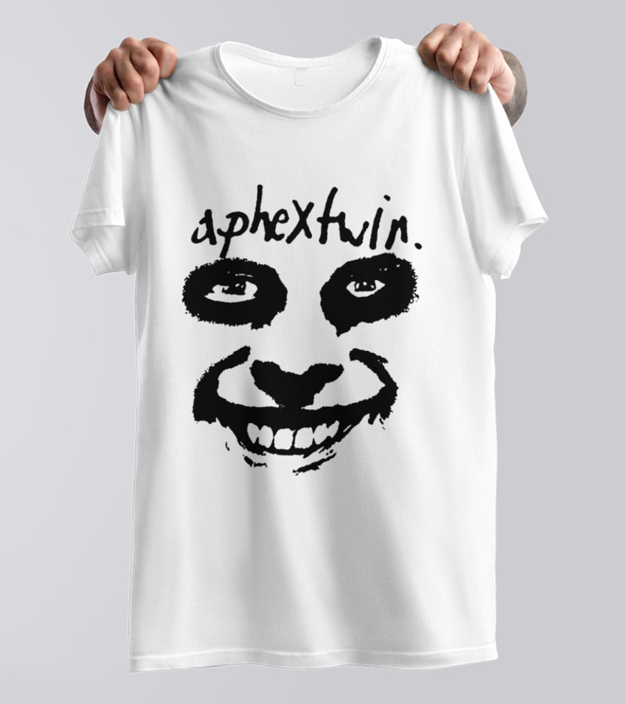 Aphex Twin Handwritten Logo With Distorted Face T-Shirt