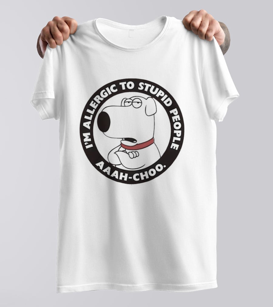 I'm Allergic To Stupid People Aaah Choo Red Collar Dog T-Shirt