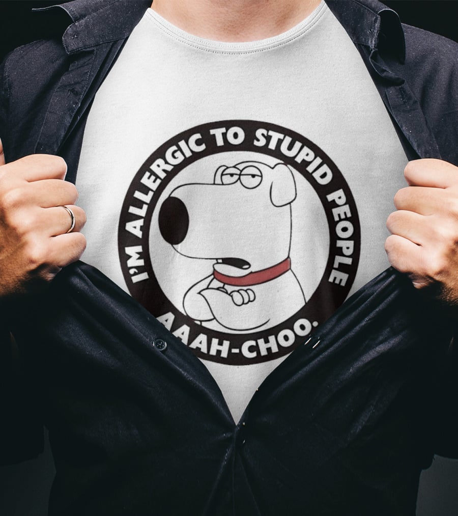 I'm Allergic To Stupid People Aaah Choo Red Collar Dog T-Shirt