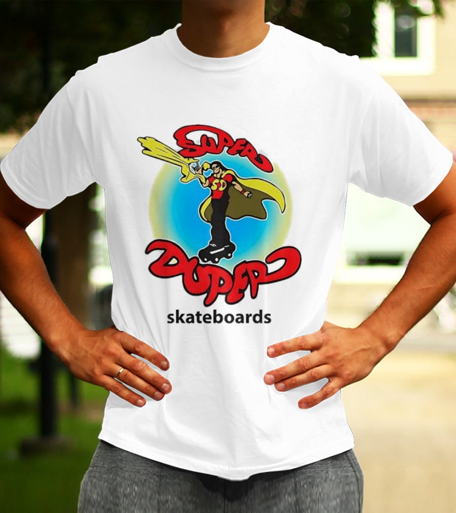 Super Duper Skateboards Comic Hero SD Cape And Lightning T-Shirt