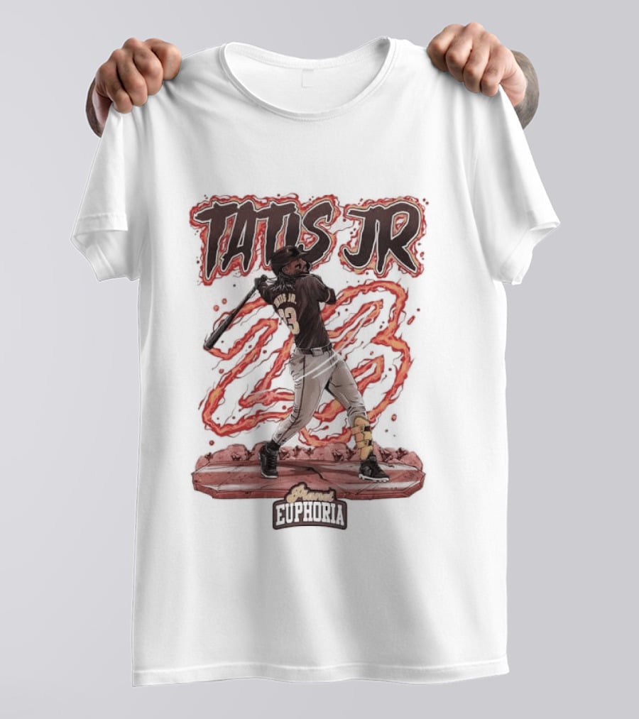 Fernando Tatis Jr San Diego Padres MLB Number 23 Fire Batting Euphoria T-Shirt