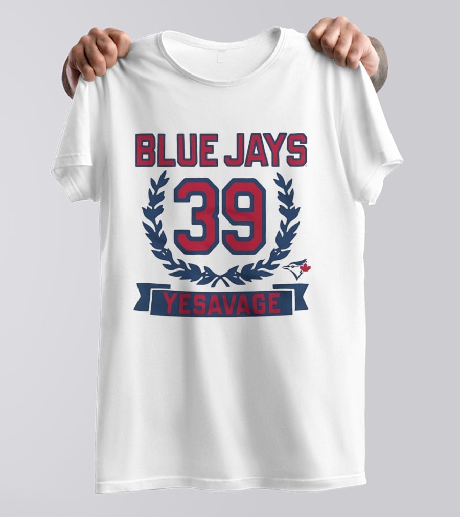 Blue Jays 39 Yesavage Wreath Toronto Rookie T-Shirt