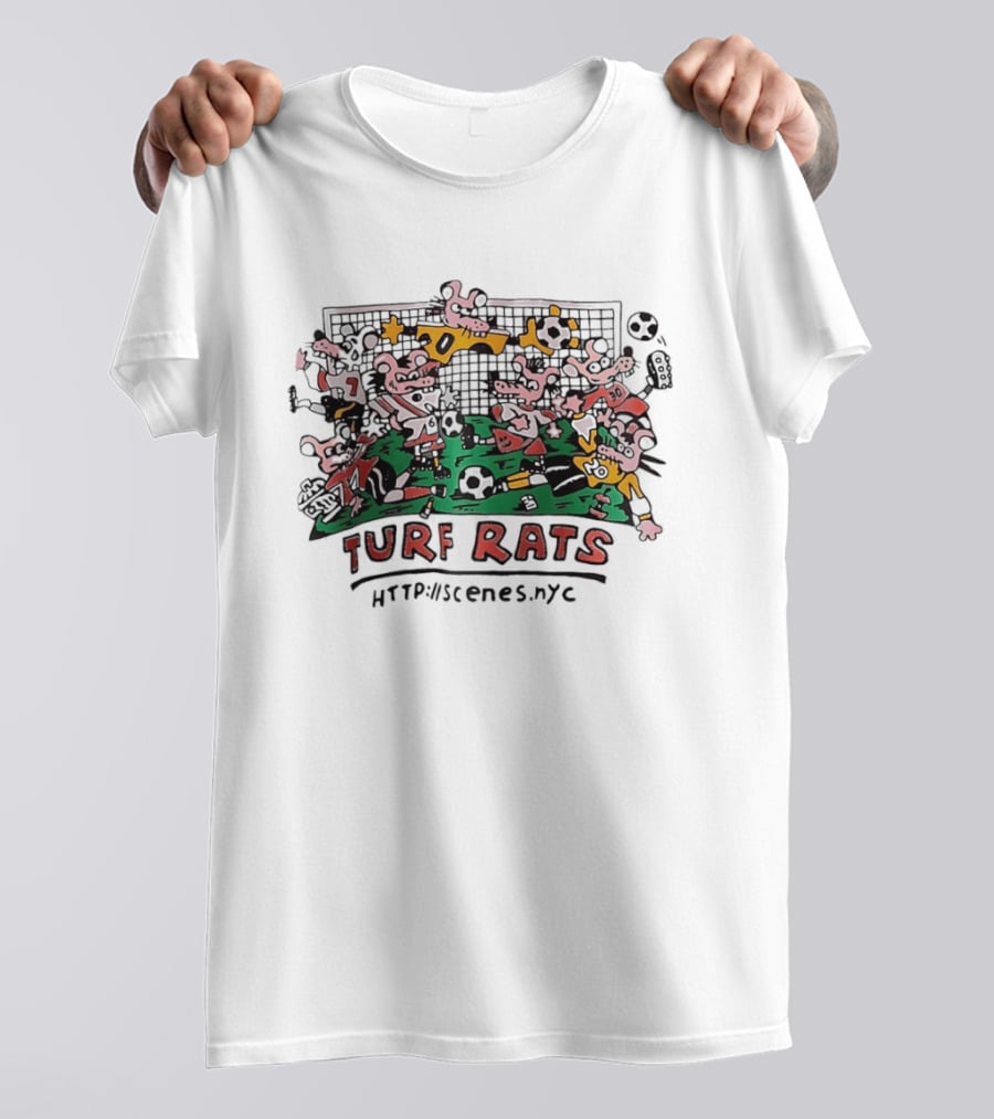 Turf Rats Soccer Match Cartoon Httpwscenes.nyc T-Shirt