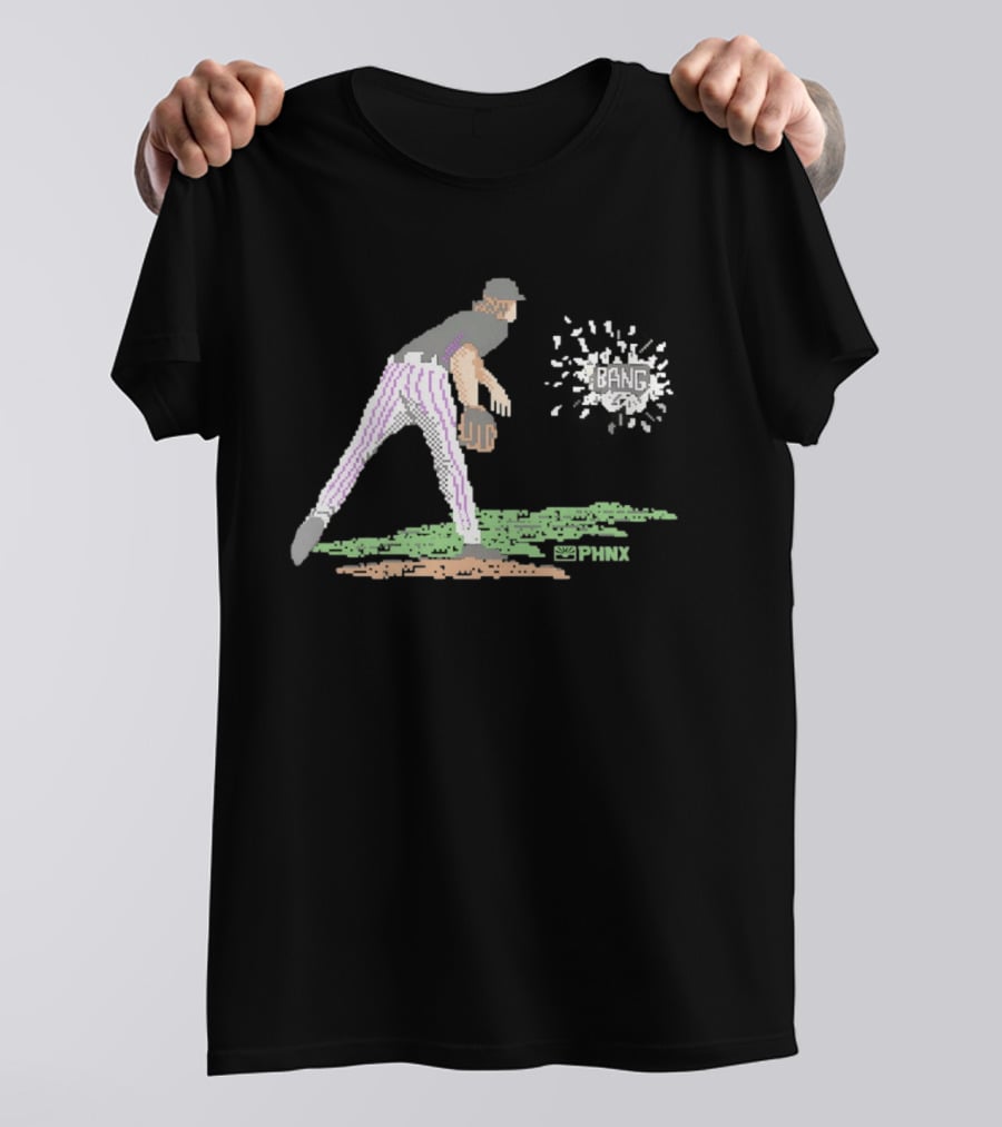 Arizona Diamondbacks PHNX 16 Bit Pixel Baseball Player Bang T-Shirt