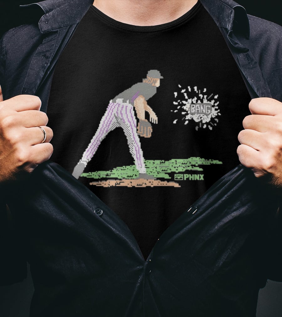 Arizona Diamondbacks PHNX 16 Bit Pixel Baseball Player Bang T-Shirt