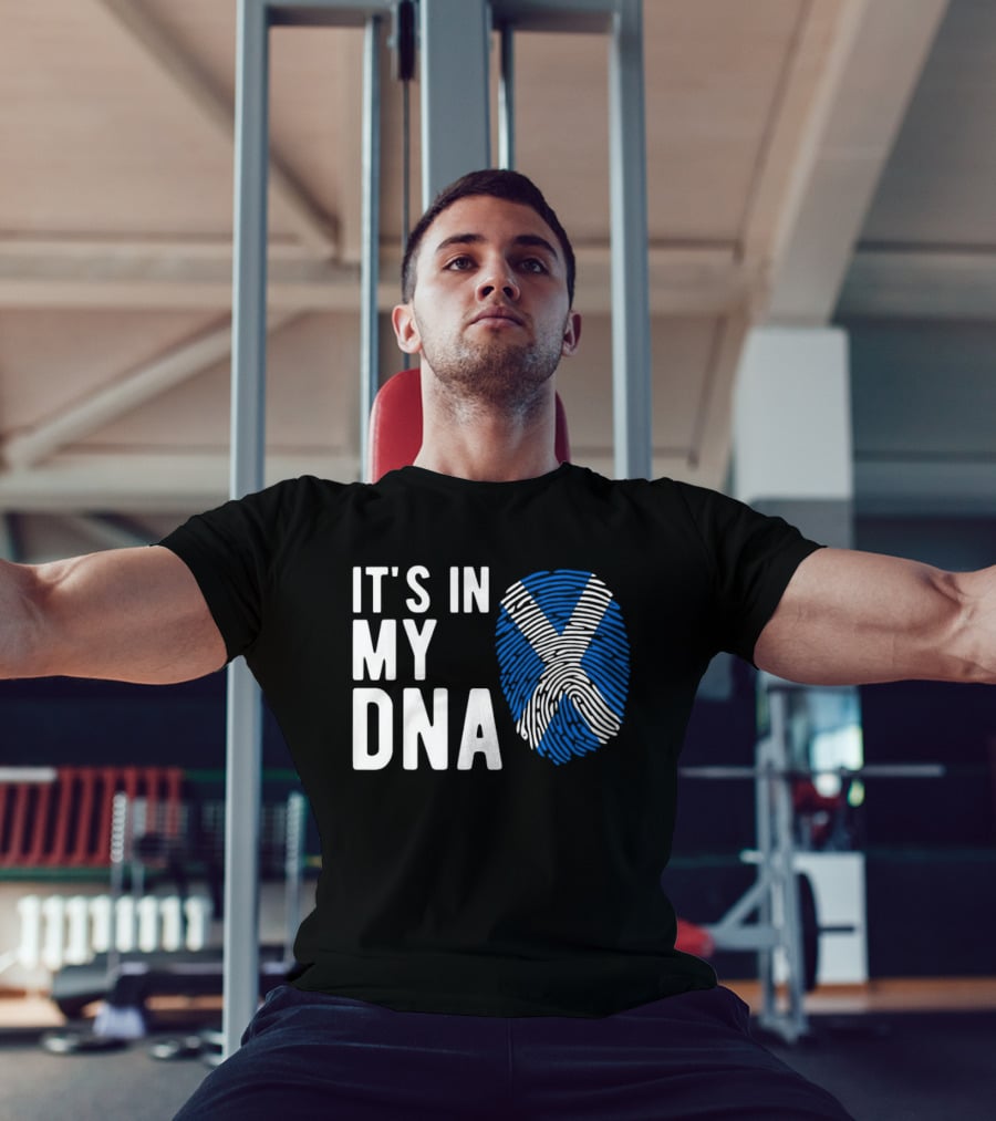 IT'S IN MY DNA Scotland Flag Fingerprint T-Shirt