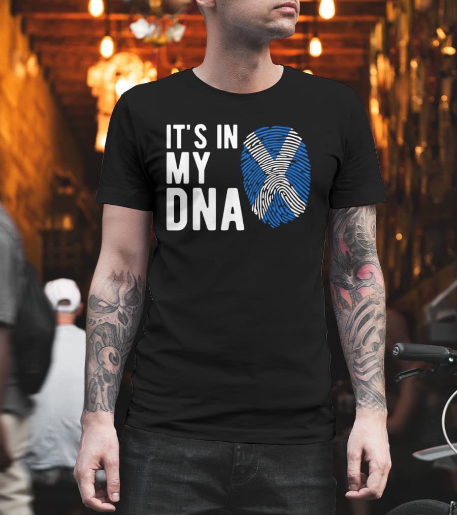 IT'S IN MY DNA Scotland Flag Fingerprint T-Shirt