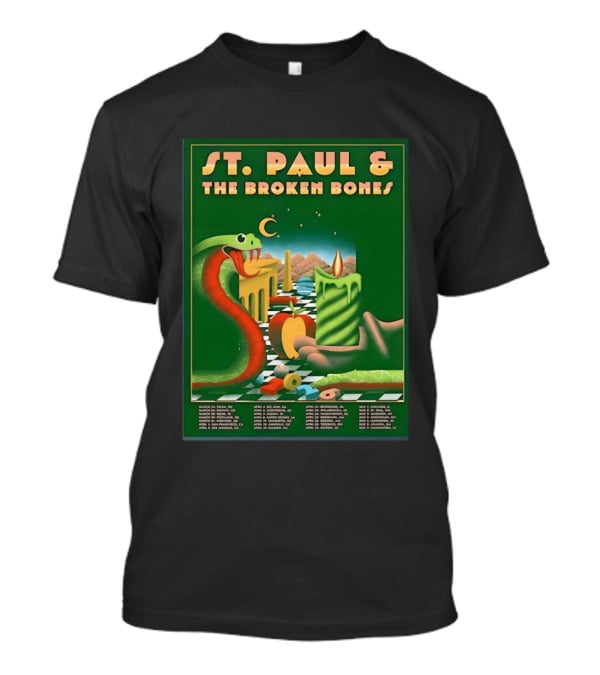 St Paul And The Broken Bones 2026 North America Tour Snake Candle Chessboard T-Shirt