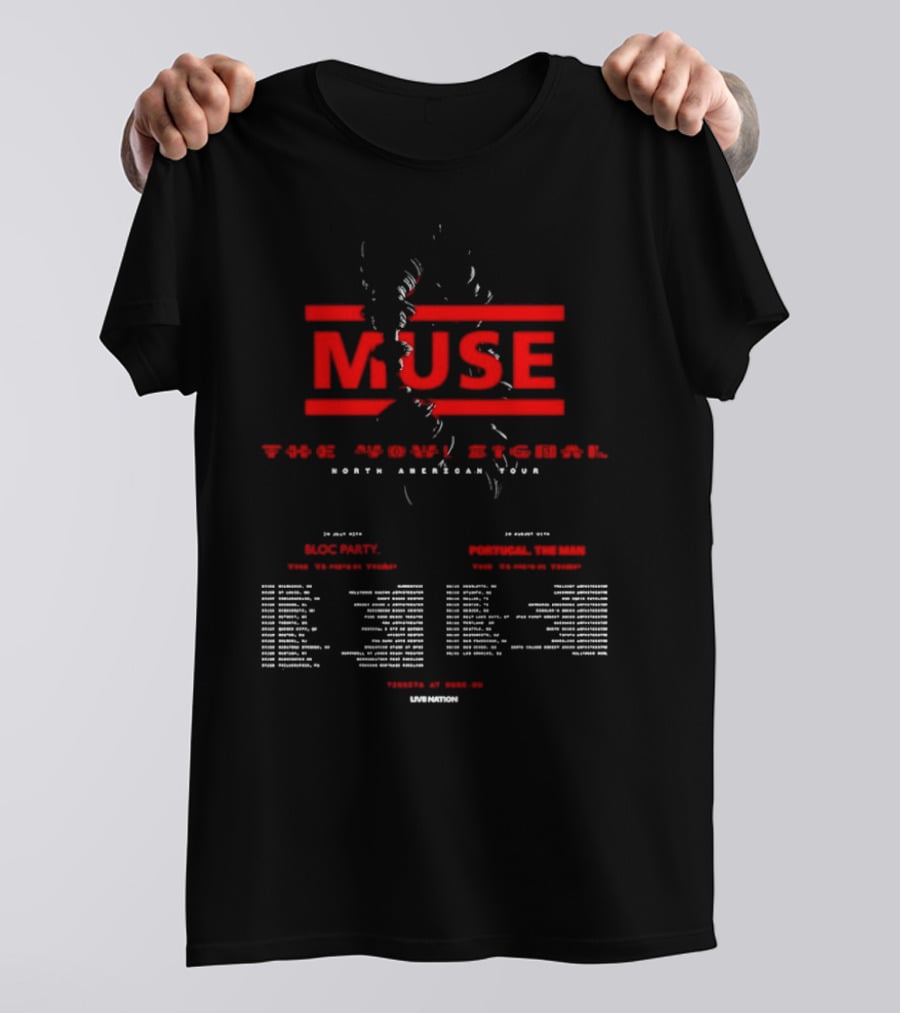 Muse The Wow Signal North American Tour 2026 Venue Dates Mack Minn Eddie Wright T-Shirt