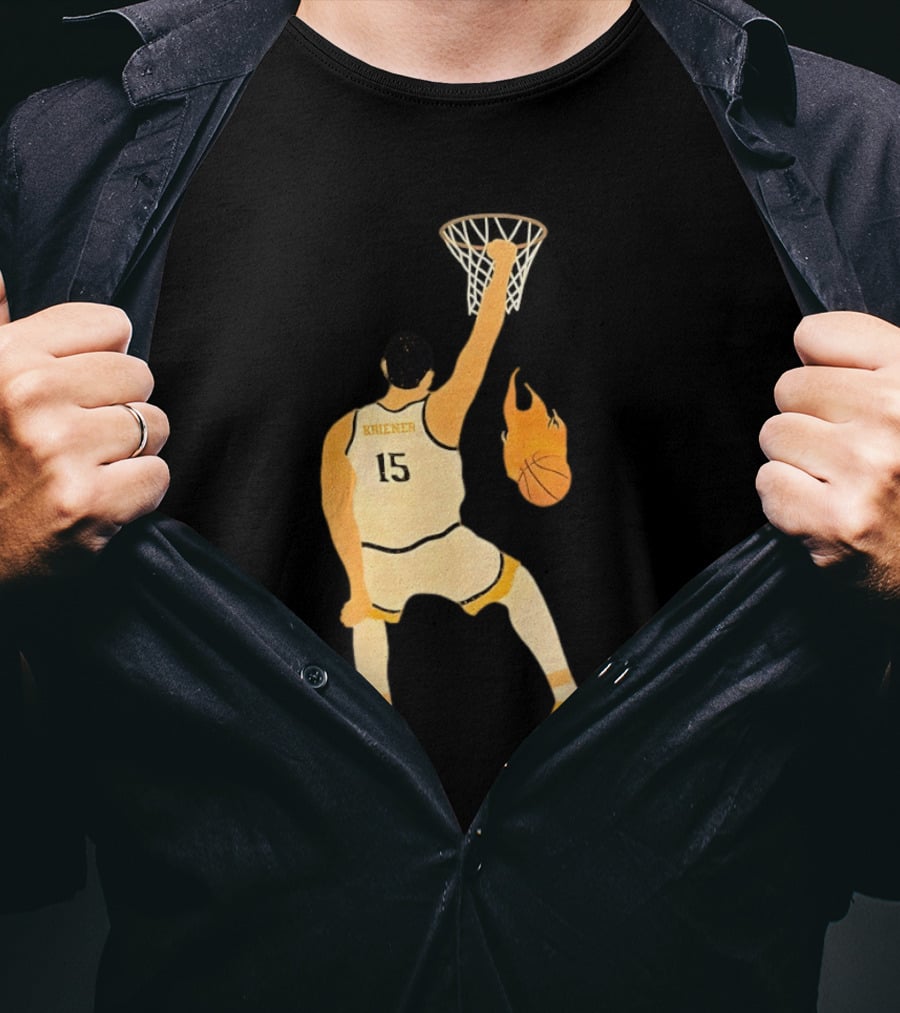 Nikola Jokic Denver Nuggets 15 Basketball Player Dunking Flame Ball T-Shirt