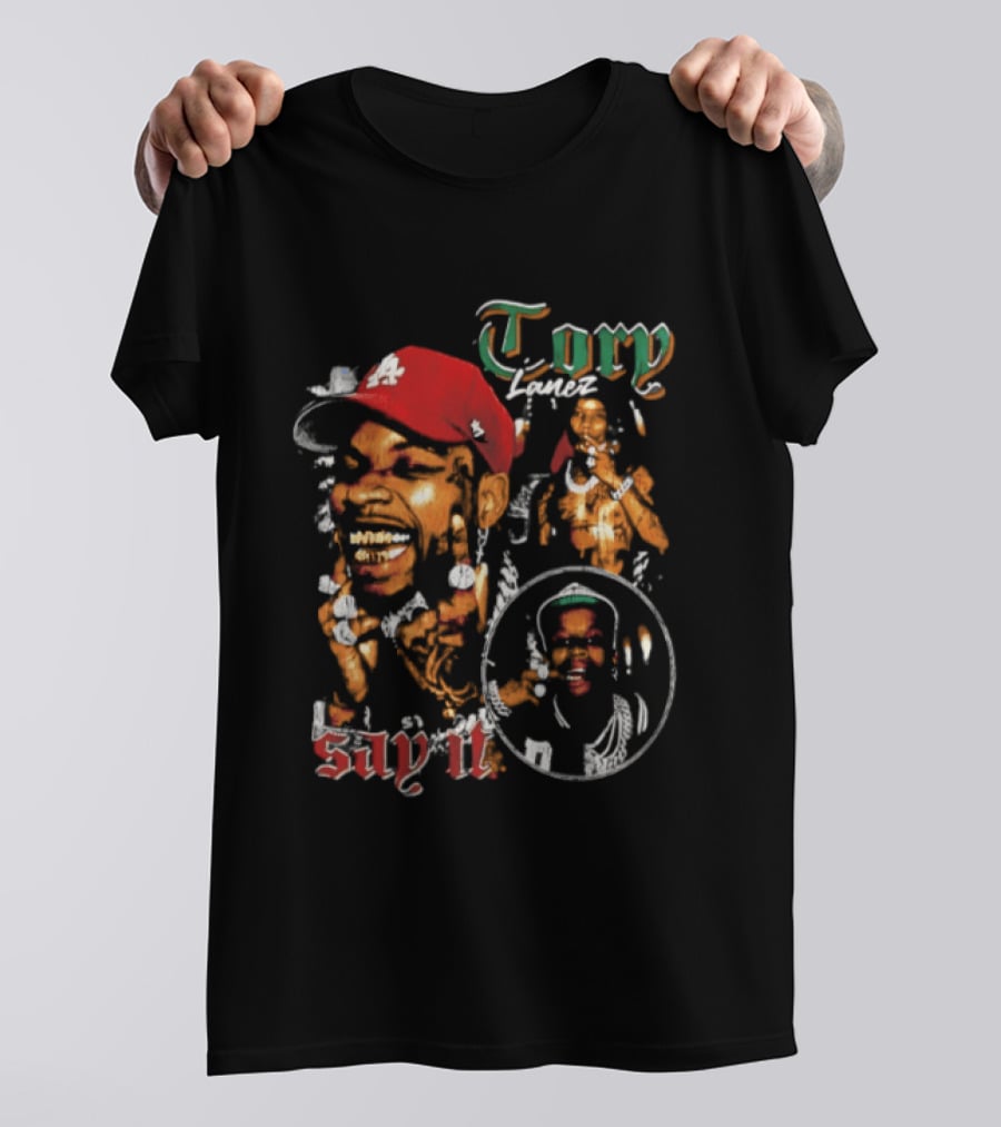 Tory Lanez Say It Red Cap Smiling T-Shirt