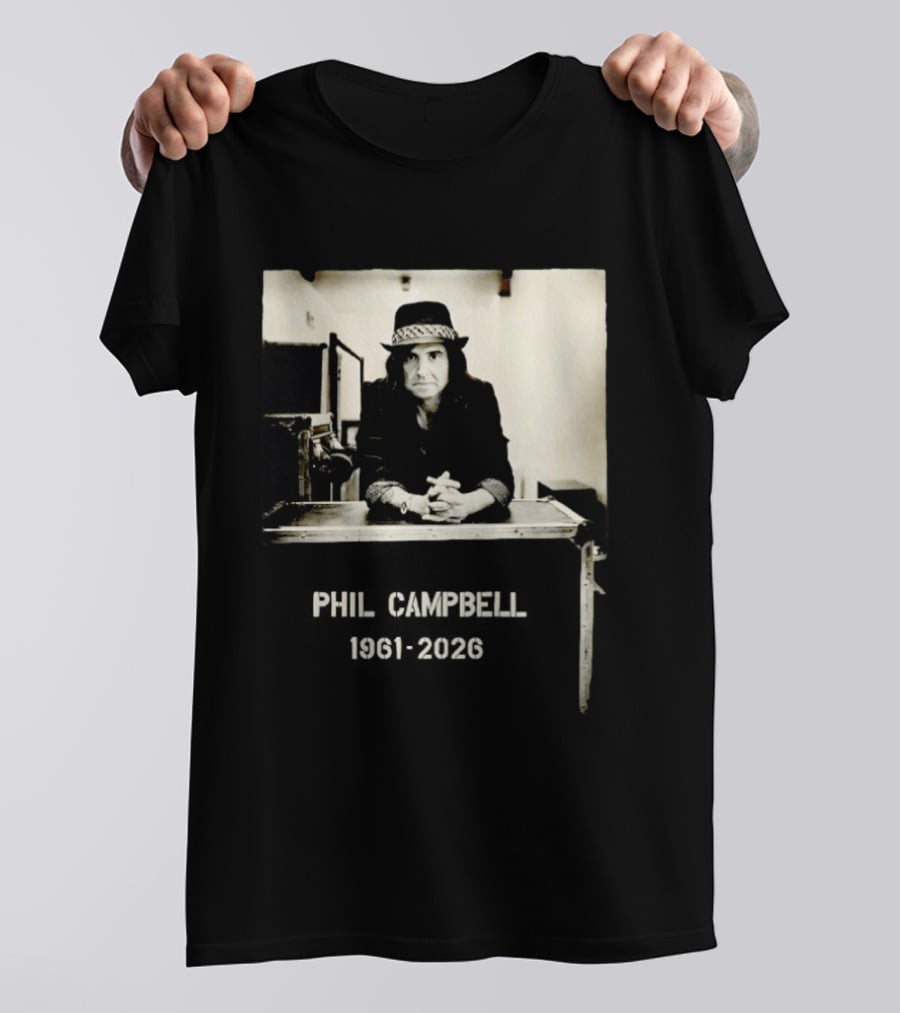 Phil Campbell 1961 2026 Retro Style Musician Hat Fashion T-Shirt