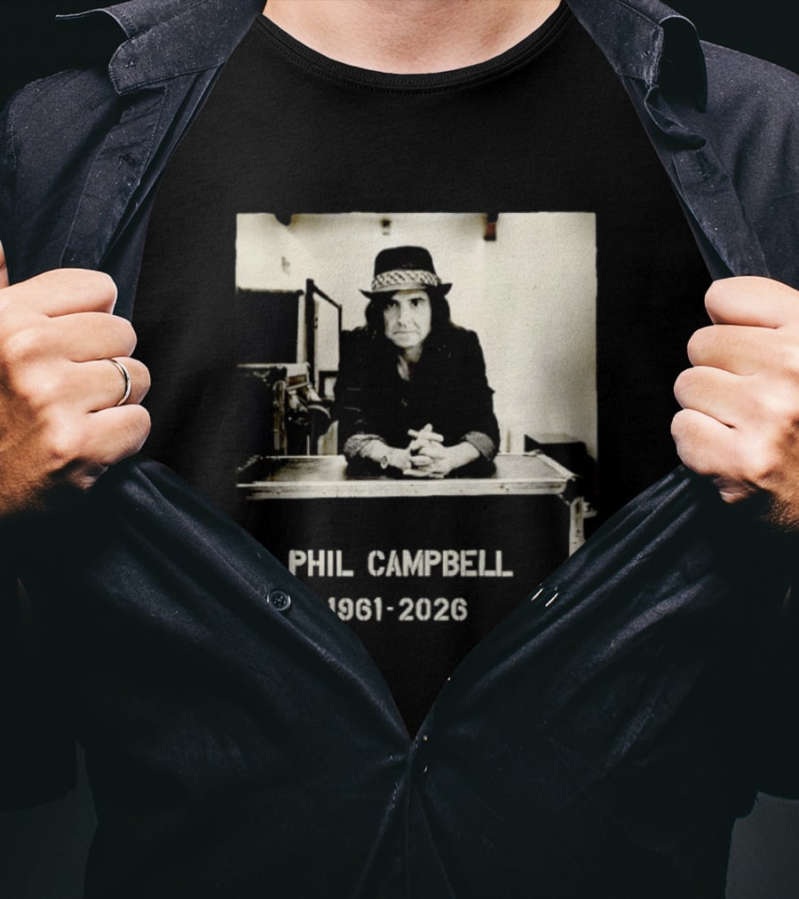Phil Campbell 1961 2026 Retro Style Musician Hat Fashion T-Shirt