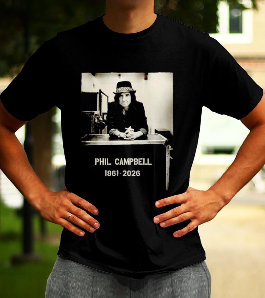 Phil Campbell 1961 2026 Retro Style Musician Hat Fashion T-Shirt
