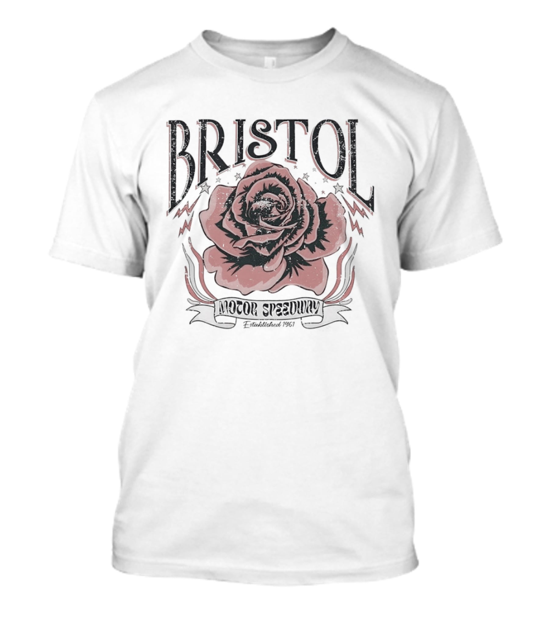 Bristol Motor Speedway Rose Graphic 1961 Racing Memorabilia T-Shirt