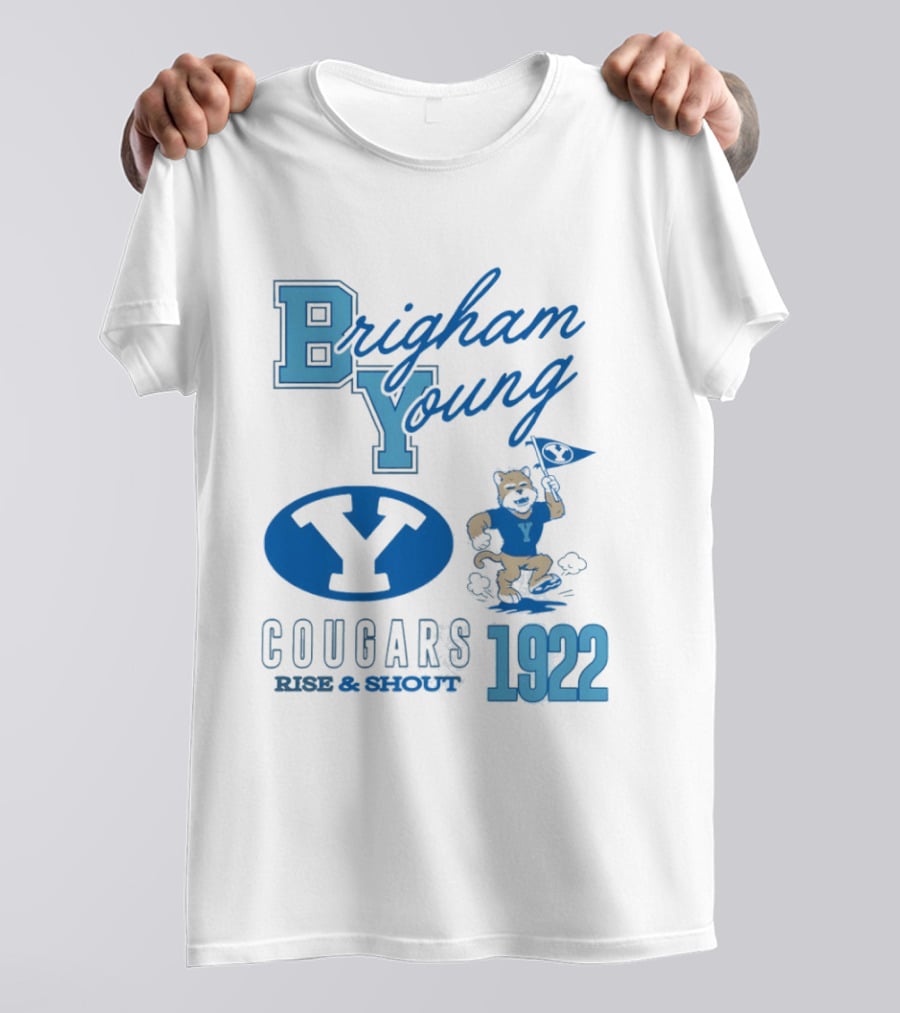 Brigham Young BYU Cougars Rise & Shout 1922 Flag Bearer T-Shirt