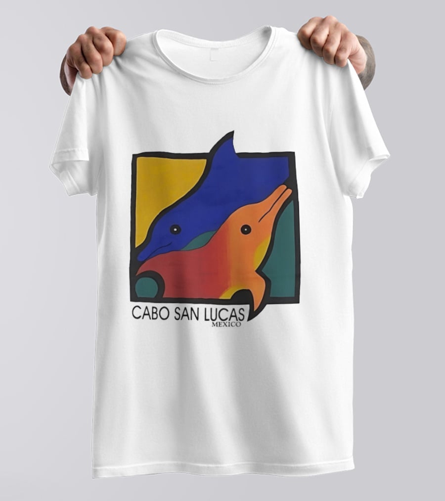 Cabo San Lucas Dolphin Colorful Art Mexico T-Shirt