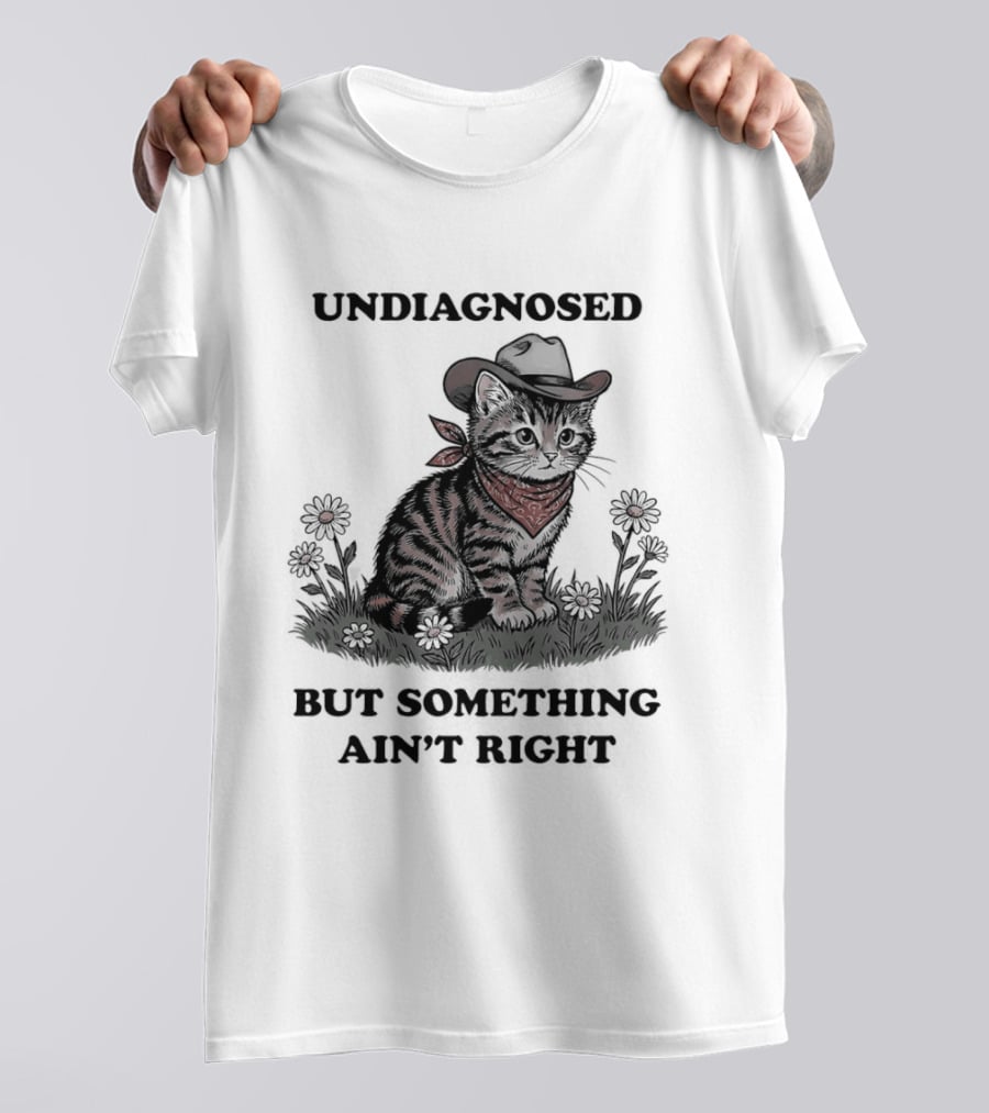 Undiagnosed Cat Wearing Cowboy Hat But Something Ain't Right T-Shirt