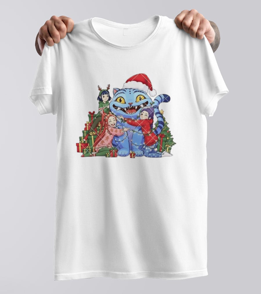 Derpy Huntrix Christmas Kpop Demon Hunters Holiday Cat Celebration With Friends T-Shirt