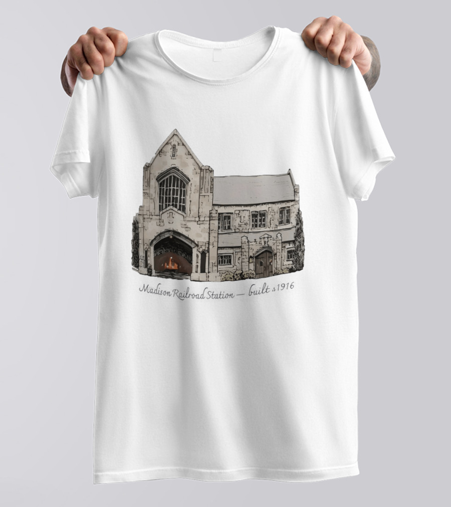 Madison Railroad Station Built 1916 Classic Architecture T-Shirt