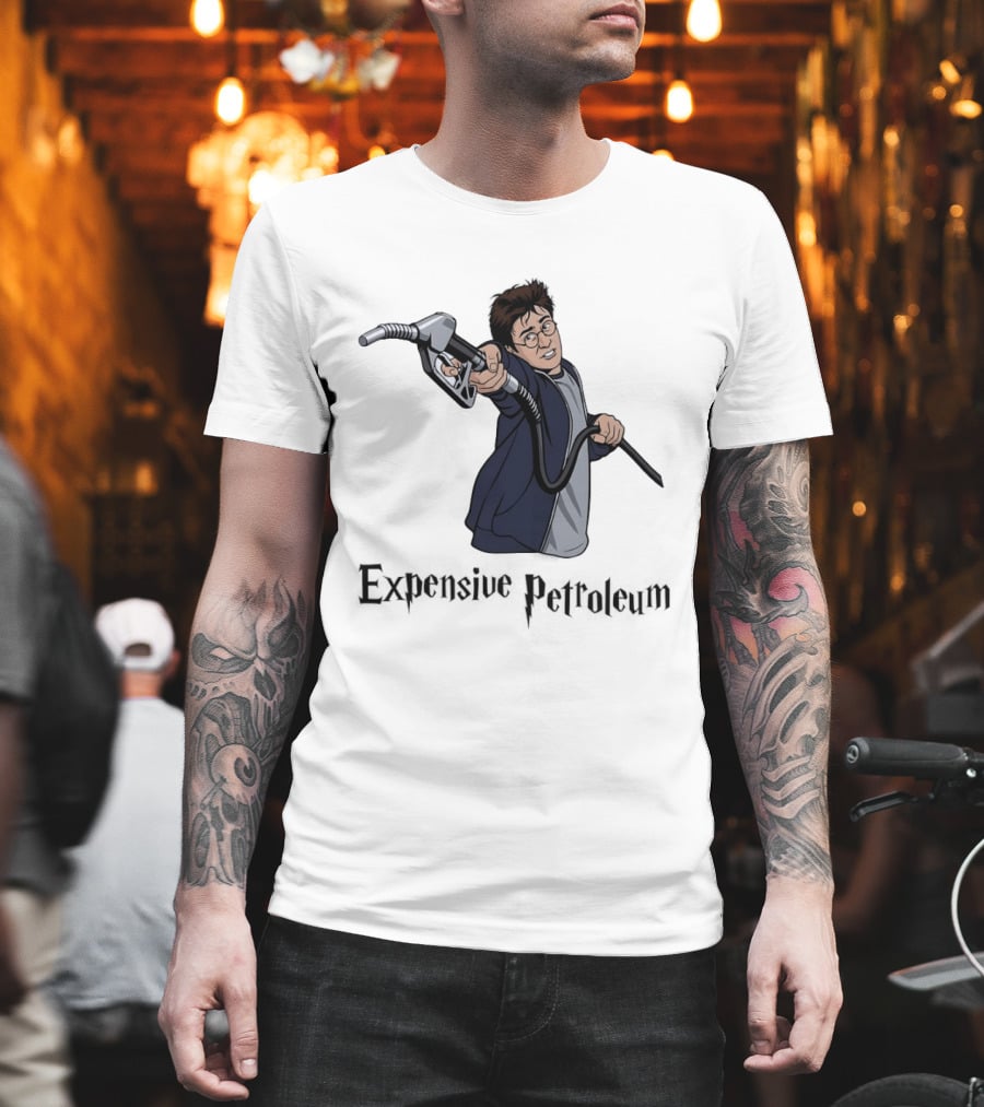 Expensive Petroleum Man Holding Gas Pump Nozzle T-Shirt